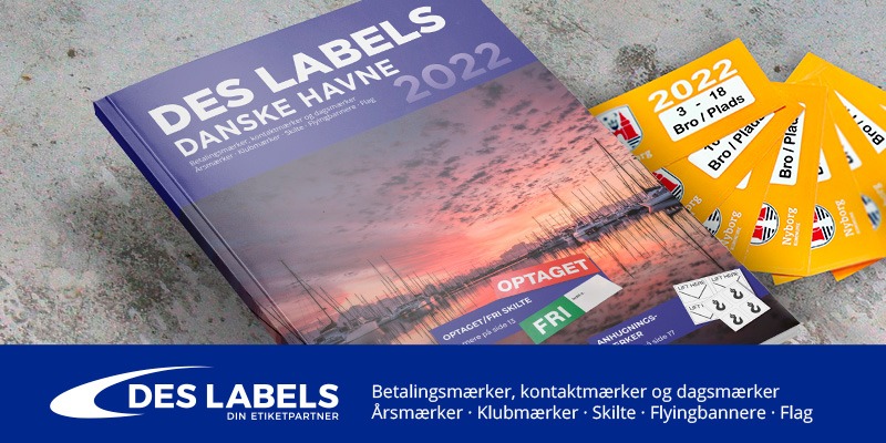 Nyt DES LABELS produktkatalog 2022 til FLID-havnene – Alt i skilte, mærker og flag